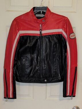 NWOT Liebeskind Berlin Genuine Leather Moto Racing Jacket - Size S
